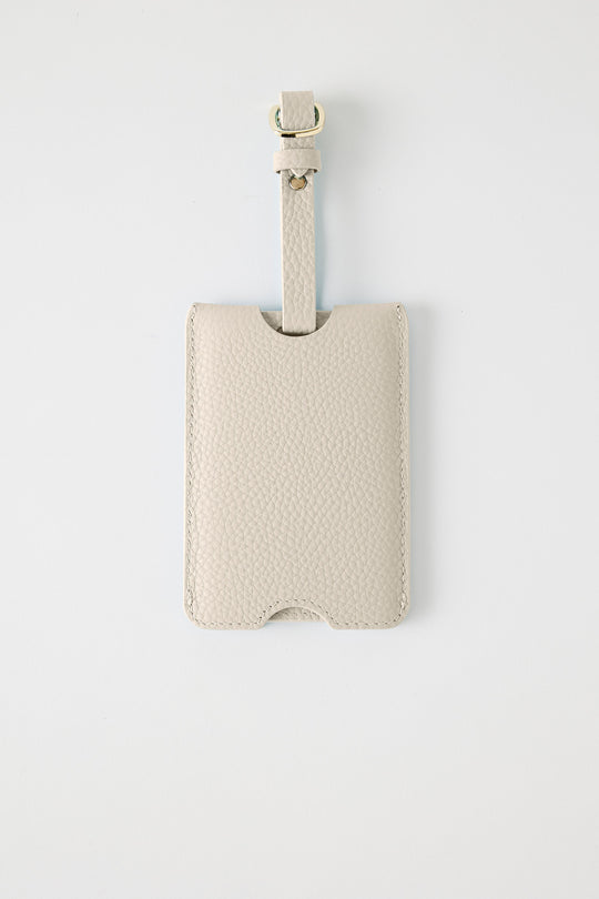 Personalised Leather Luggage Tag | White Gold