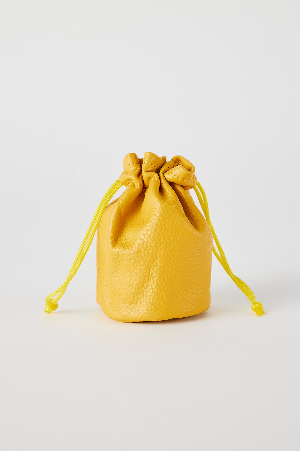Leather Trinket Pouch Yellow
