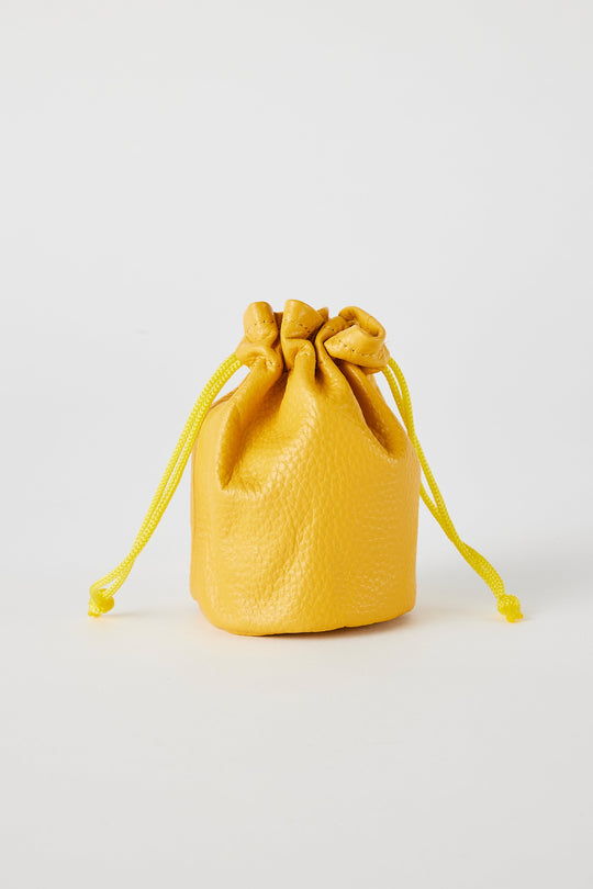 Leather Trinket Pouch | Yellow