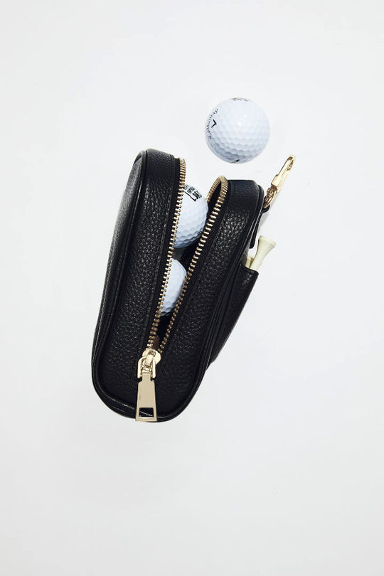 Personalised Golf Ball Pocket | Black Gold