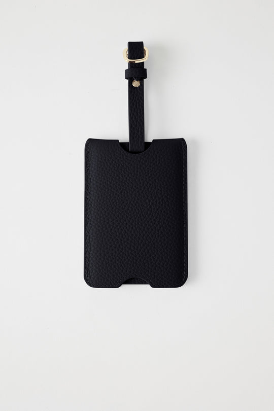 Personalised Leather Luggage Tag | Black Gold