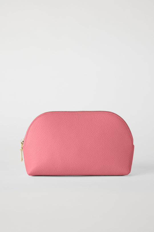 Leather Make Up Bag | Bubblegum Pink Gold