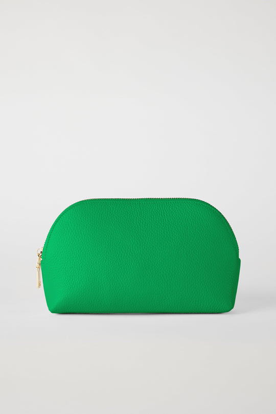 Personalised Leather Make Up Bag | Green Gold