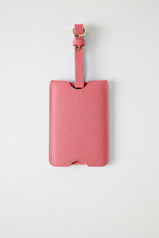 Personalised Leather Luggage Tag | Bubblegum Pink Gold