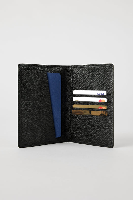 Luxury Leather Passport Wallet | Black