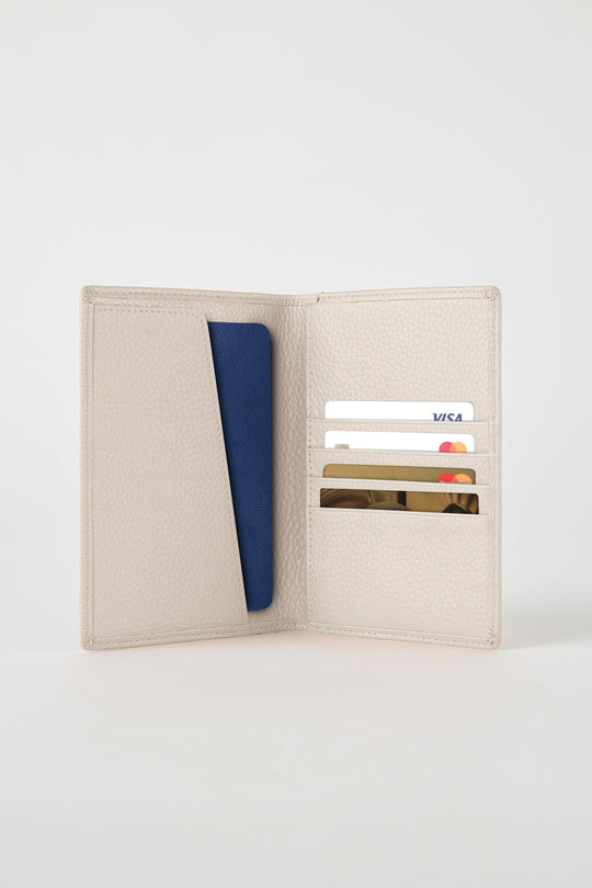 Luxury Leather Passport Wallet | White
