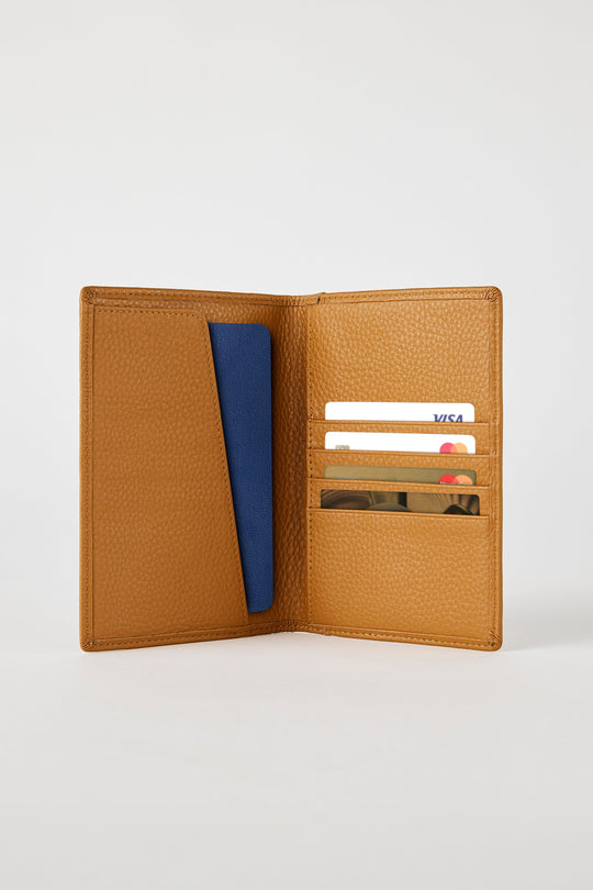 Luxury Leather Passport Wallet | Tan
