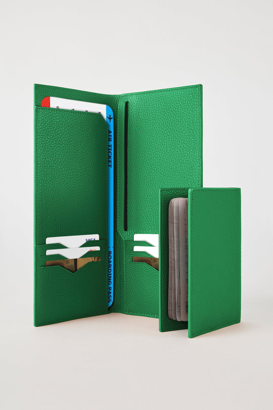 Personalised Leather Travel Wallet | Green
