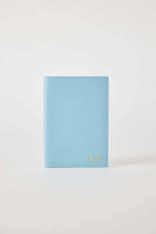 Personalised Leather Passport Holder | Blue