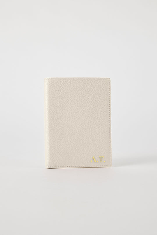 Personalised Leather Passport Holder | White