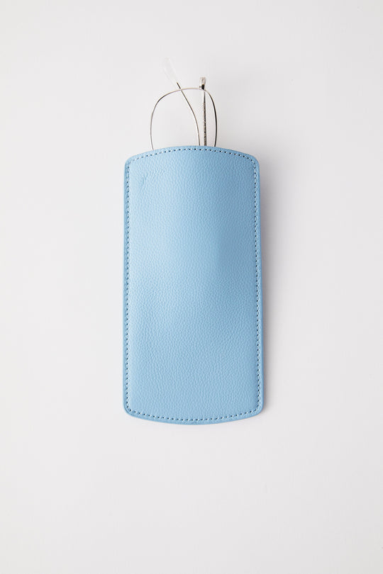 Personalised Leather Glasses Sleeve | Blue