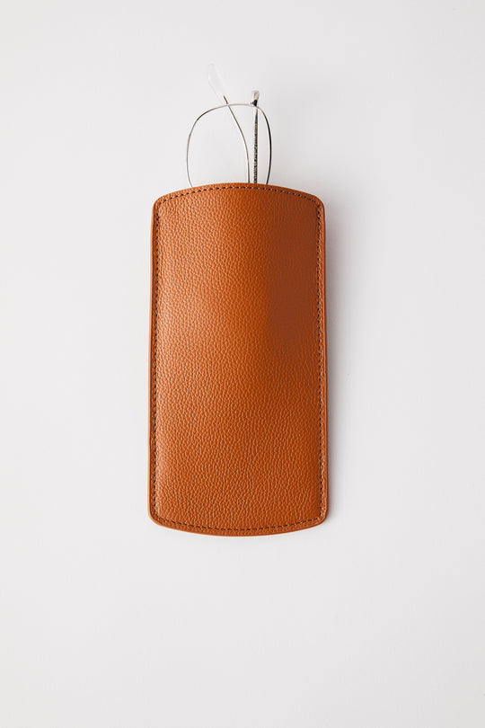 Personalised Leather Glasses Sleeve | Tan
