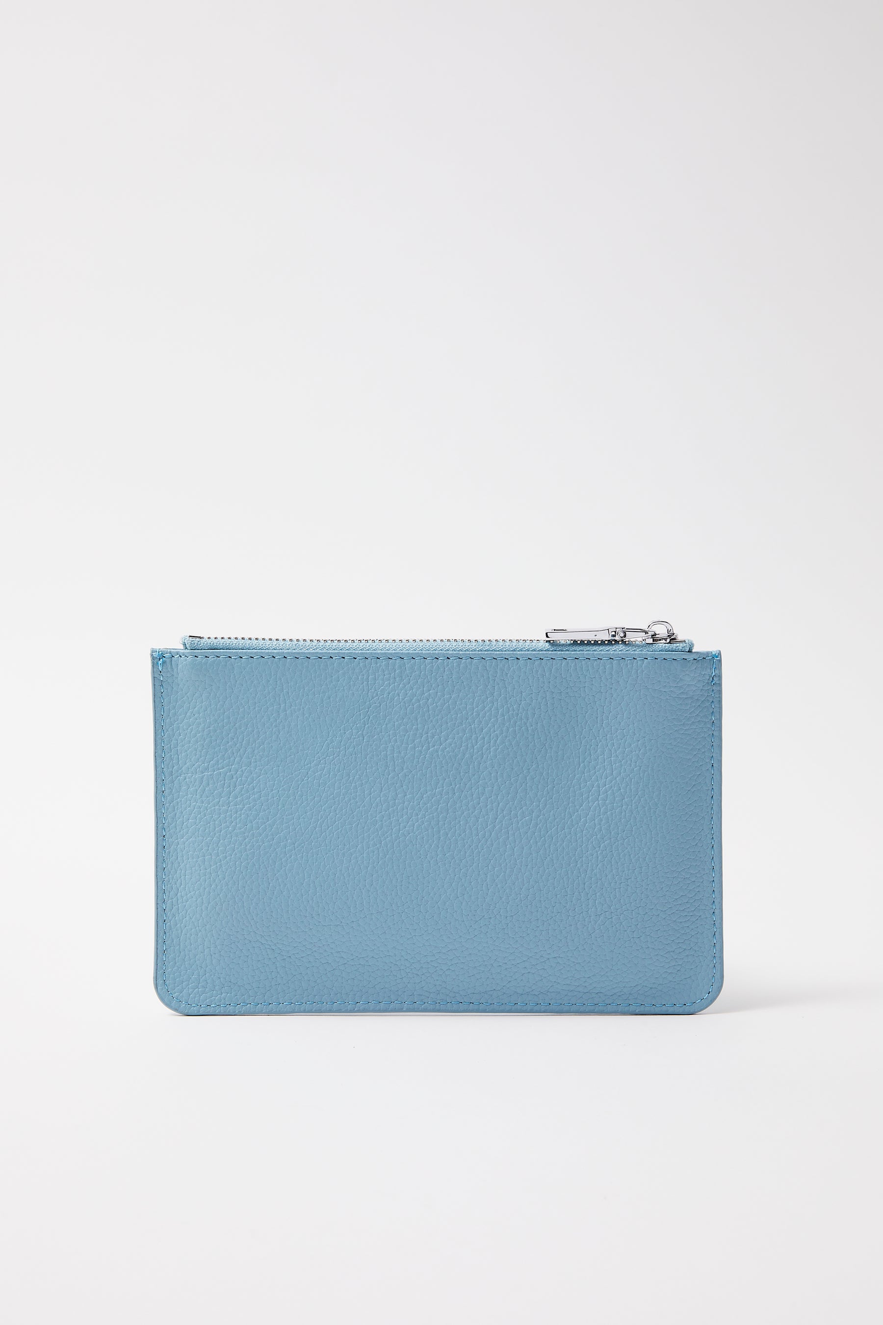 Small Leather Clutch | Blue Silver