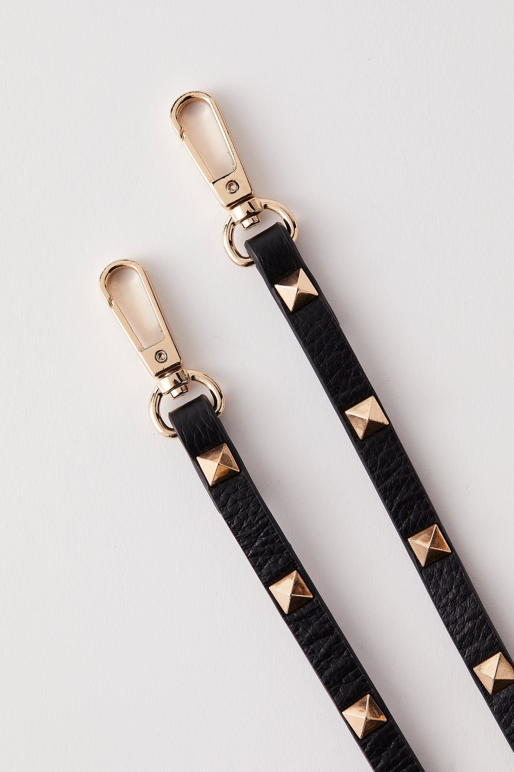 Studded Leather Strap | Black Gold