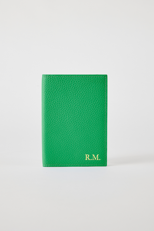 Personalised Leather Passport Holder | Green