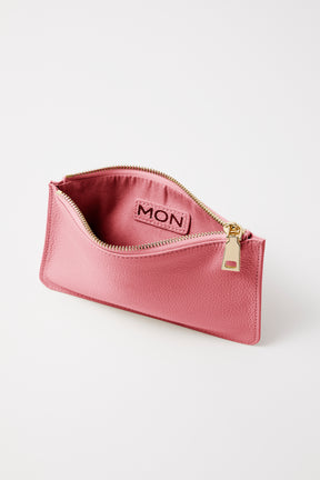 Small Leather Clutch | Bubblegum Pink Gold
