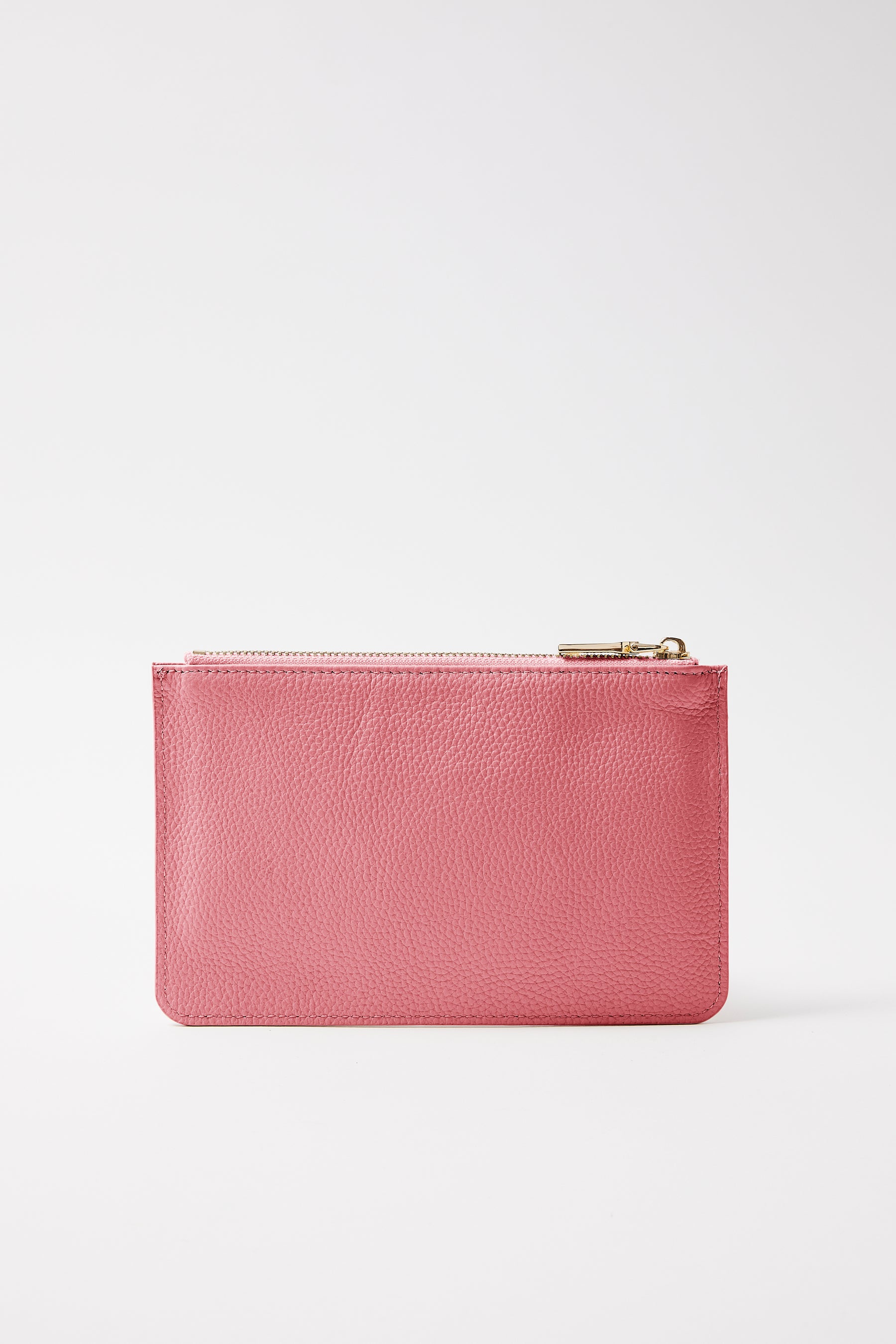 Small Leather Clutch | Bubblegum Pink Gold