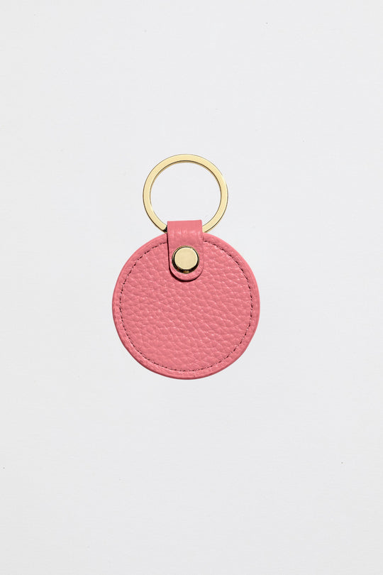 Leather Circle Keyring | Bubblegum Pink Gold