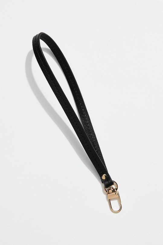 Leather Clutch Wristlet | Black Gold