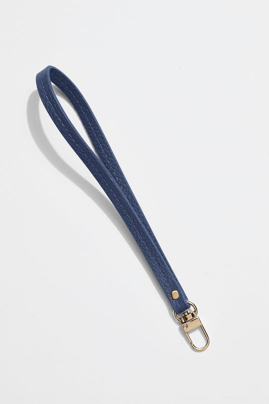 Leather Clutch Wristlet | Navy Gold