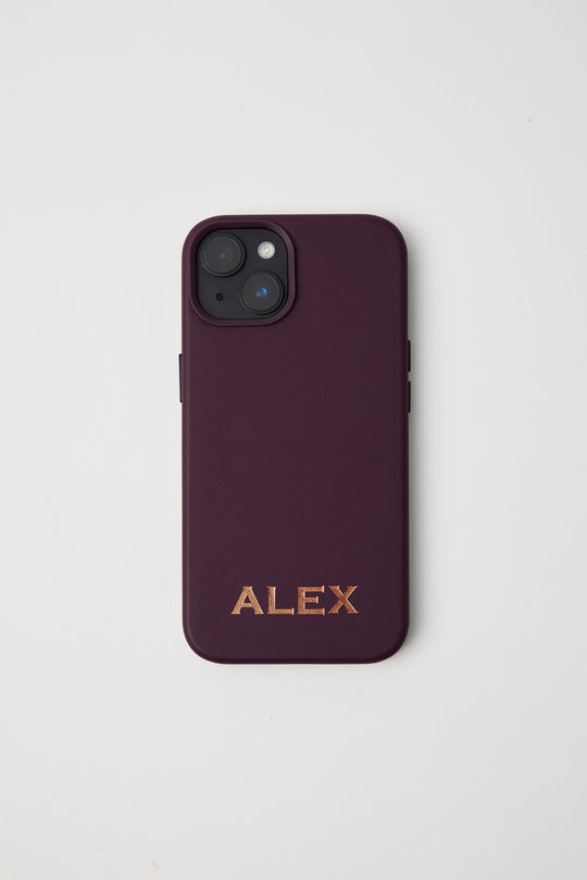 Vegan Leather iPhone 13 Case | Dark Cherry