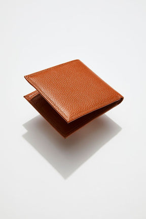back view of MON Purses' camel brown pebbled leather men's billfold wallet 
