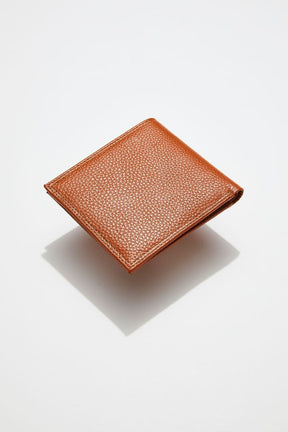 back view of MON Purses' camel brown pebbled leather men's billfold wallet 