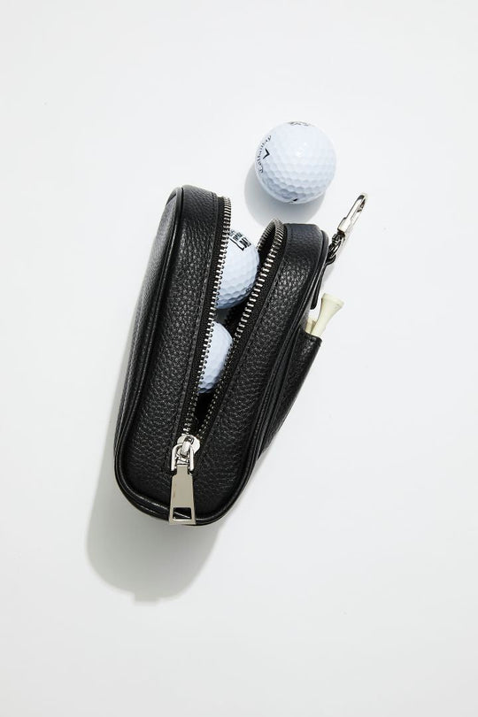 Personalised Golf Ball Pocket | Black Silver